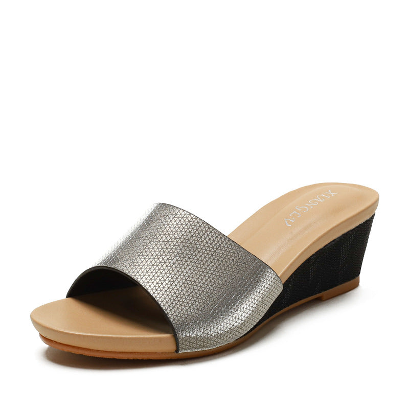 Wedge Peep-Toe One Word Sandals