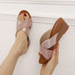 Women's Glitter Platform Wedge Sandals