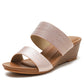 Women's Glitter Wedge Two-Band Sandals