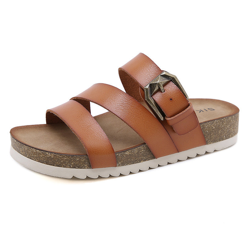 Womens cork slides sale