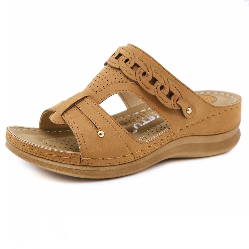Women's Wide Fit Wedge Sandals With Cushioned Sole