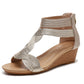 Women's Wedge Sandals With Zipper on Back