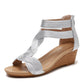 Women's Wedge Sandals With Zipper on Back