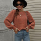 Ladies Balloon Sleeve Crew Neck Knitted Jumper