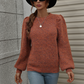 Ladies Balloon Sleeve Crew Neck Knitted Jumper