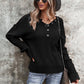 V-neck Buttons Long Sleeves Sweater