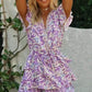 Boho Lilac Floral Print Mini Dress