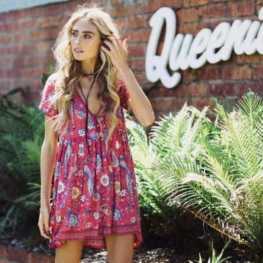 Boho Inspired Summer Mini Dress