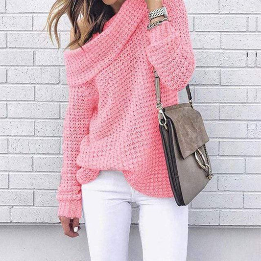 Bohemian Off Shoulder Pullover Sweater