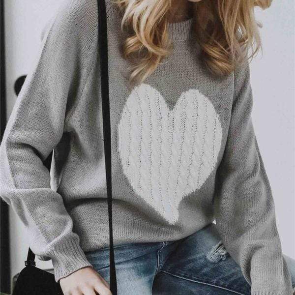 Heart Patchwork Knit Sweater