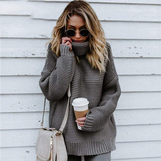 Knit Turtleneck Pullover Sweater