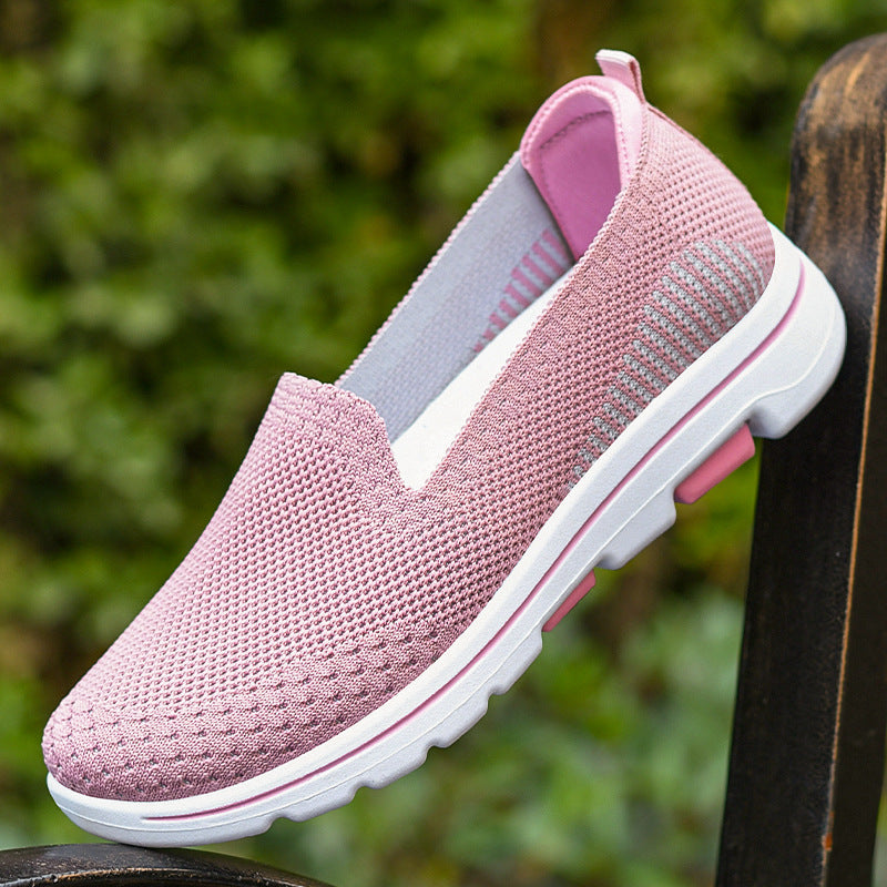 Breathable Slip-on Flyknit Sneakers For Mom