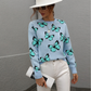 Butterfly Crew Neck Knitted Jumper Sweater
