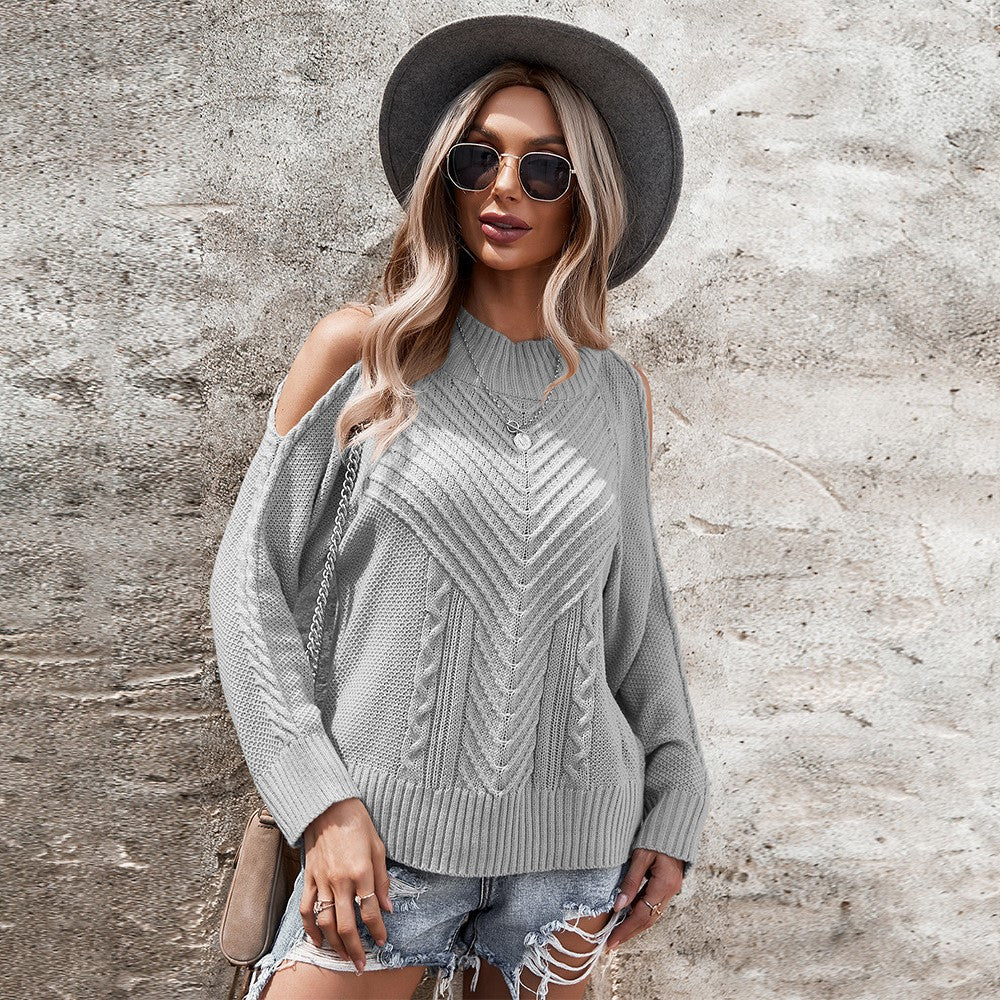 Casual Off Shoulder Long Sleeve Sweaters