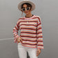 Crew Neck Colorful Striped Sweater Jumper