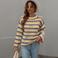 Crew Neck Colorful Striped Sweater Jumper