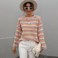 Crew Neck Colorful Striped Sweater Jumper