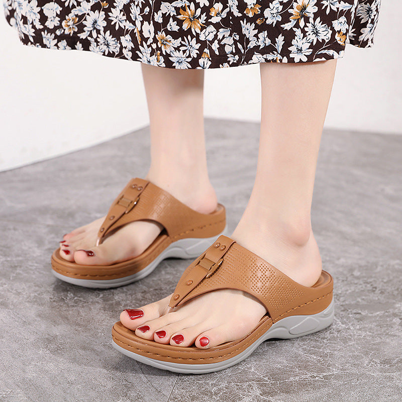 Massage Flip Flops Sponge Wedge Slippers