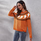 Ghost Pattern Halloween Jumper Knitted Sweater for Women