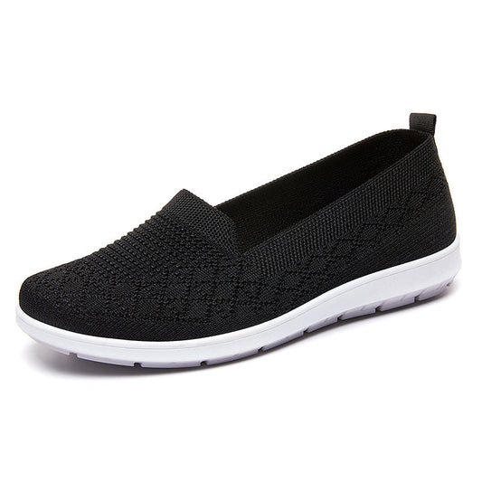 Hollow Out Flat Fly Knit Walking Shoes