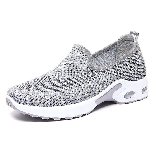 Lightweight Round Toe Pump Fly Knit Sneakers