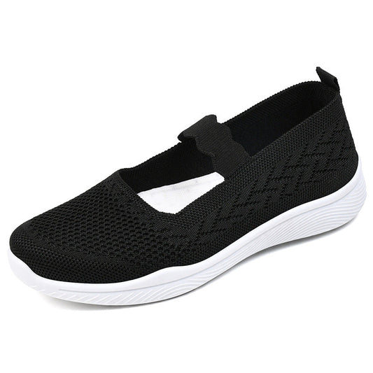 Lightweight Solid Flat Flying Knit Shoes