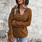 V-neck Buttons Long Sleeves Sweater