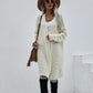 Long Solid Buttonless Knit Cardigan