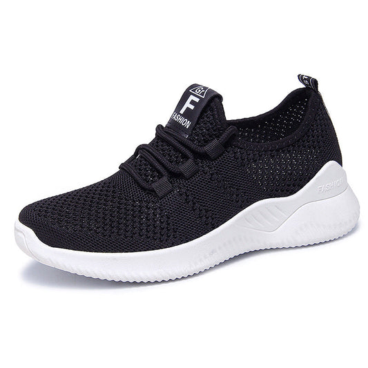 Mesh Soft Sole Round Toe Fly Knit Sneakers