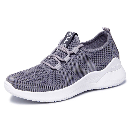 Mesh Soft Sole Round Toe Fly Knit Sneakers