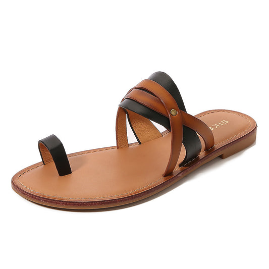 Strappy Flat Slide Flip Flops