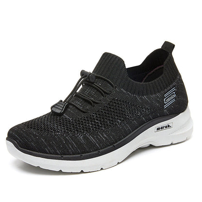 Ladies Recycled Lace Up Knit Running Shoes
