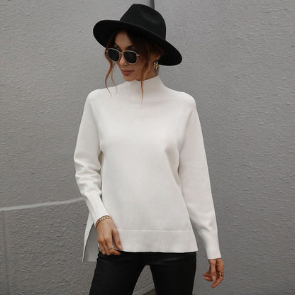 Solid Color Turtleneck Sweater