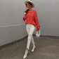 Solid Loose Oversized Crewneck Sweater
