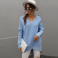 Women's Oversized V-neck Backless Sweater Jumper