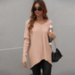 Women's Oversized V-neck Backless Sweater Jumper