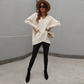 Women's Oversized V-neck Backless Sweater Jumper
