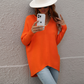 Women's Oversized V-neck Backless Sweater Jumper