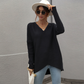 Women's Oversized V-neck Backless Sweater Jumper
