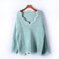 V-neck Casual Knitted Base Sweater