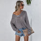 Women's V Neck Relaxed Fit Pullover Jumpers