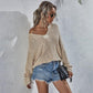 Women's V Neck Relaxed Fit Pullover Jumpers