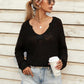 Women's V Neck Relaxed Fit Pullover Jumpers