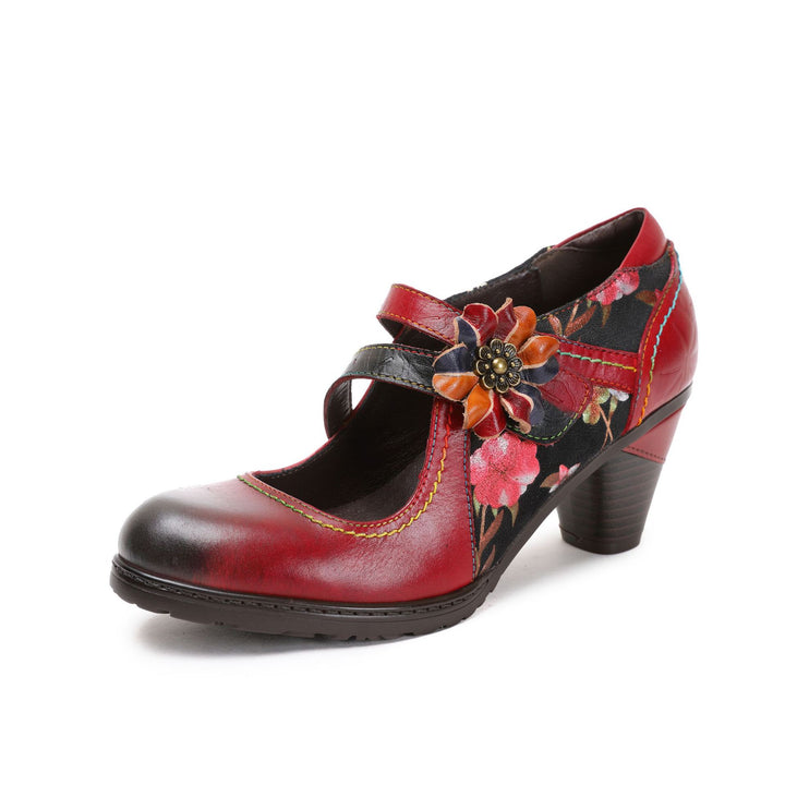 Women Vintage Genuine Leather Low Heel Shoes