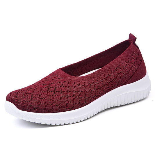 Women's Fly Knit Flat Casual Walking Shoes