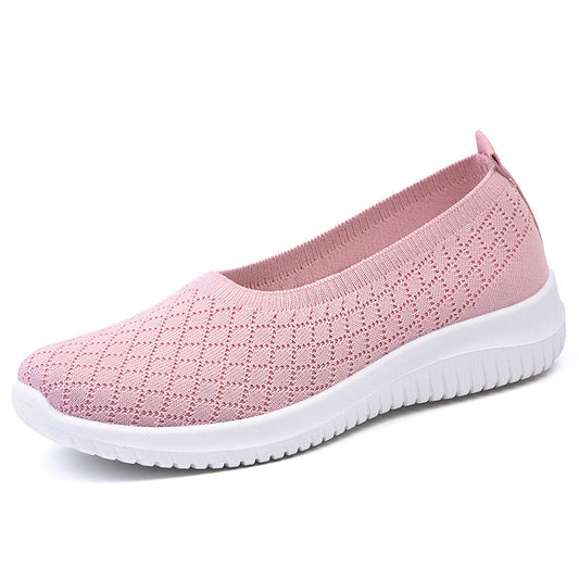 Women's Fly Knit Flat Casual Walking Shoes